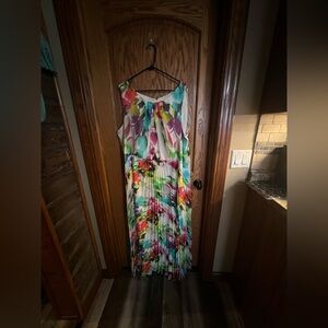 Floral Multicolor Plus Size Maxi Dress